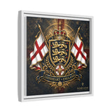Matte Canvas: Lionheart England Crest Wall Art — Framed Union Jack Shield Print