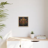 Britannia Lion Framed Canvas Wall Art — Union Jack Crest, 'Britannia • Unity • Pride'