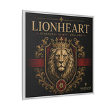 Lionheart Framed Canvas Print — Regal Crowned Lion Wall Art (Matte)
