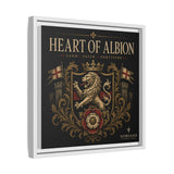 Heart of Albion Framed Canvas Wall Art — Vintage English Lion Crest