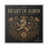 Heart of Albion Framed Canvas Wall Art — Vintage English Lion Crest