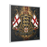 Matte Canvas: Lionheart England Crest Wall Art — Framed Union Jack Shield Print