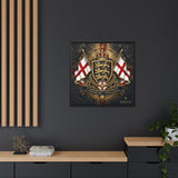 Matte Canvas: Lionheart England Crest Wall Art — Framed Union Jack Shield Print