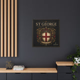 St George Shield Matte Canvas Framed Wall Art — England Crest Decor