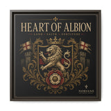 Heart of Albion Framed Canvas Wall Art — Vintage English Lion Crest