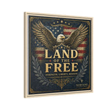 Framed Canvas - "Land of the Free" Patriotic Eagle Wall Art