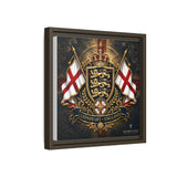 Matte Canvas: Lionheart England Crest Wall Art — Framed Union Jack Shield Print
