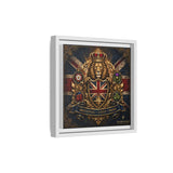Britannia Lion Framed Canvas Wall Art — Union Jack Crest, 'Britannia • Unity • Pride'