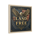 Framed Canvas - "Land of the Free" Patriotic Eagle Wall Art