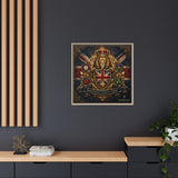 Britannia Lion Framed Canvas Wall Art — Union Jack Crest, 'Britannia • Unity • Pride'