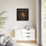 Lionheart Framed Canvas Print — Regal Crowned Lion Wall Art (Matte)