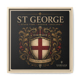 St George Shield Matte Canvas Framed Wall Art — England Crest Decor