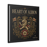 Heart of Albion Framed Canvas Wall Art — Vintage English Lion Crest