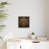 Britannia Lion Framed Canvas Wall Art — Union Jack Crest, 'Britannia • Unity • Pride'