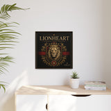 Lionheart Framed Canvas Print — Regal Crowned Lion Wall Art (Matte)