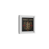 Three Lions Framed Canvas Wall Art — Heraldic England Crest Matte Print