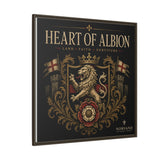 Heart of Albion Framed Canvas Wall Art — Vintage English Lion Crest