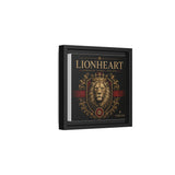 Lionheart Framed Canvas Print — Regal Crowned Lion Wall Art (Matte)