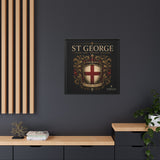 St George Shield Matte Canvas Framed Wall Art — England Crest Decor