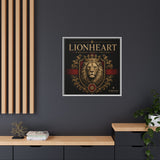 Lionheart Framed Canvas Print — Regal Crowned Lion Wall Art (Matte)