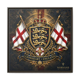 Matte Canvas: Lionheart England Crest Wall Art — Framed Union Jack Shield Print