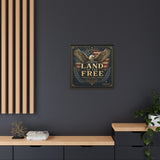 Framed Canvas - "Land of the Free" Patriotic Eagle Wall Art