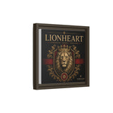 Lionheart Framed Canvas Print — Regal Crowned Lion Wall Art (Matte)