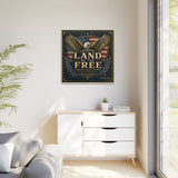Framed Canvas - "Land of the Free" Patriotic Eagle Wall Art