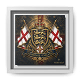 Matte Canvas: Lionheart England Crest Wall Art — Framed Union Jack Shield Print