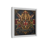 Britannia Lion Framed Canvas Wall Art — Union Jack Crest, 'Britannia • Unity • Pride'