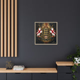 Matte Canvas: Lionheart England Crest Wall Art — Framed Union Jack Shield Print