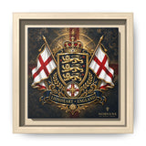 Matte Canvas: Lionheart England Crest Wall Art — Framed Union Jack Shield Print