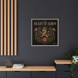 Heart of Albion Framed Canvas Wall Art — Vintage English Lion Crest