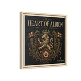 Heart of Albion Framed Canvas Wall Art — Vintage English Lion Crest