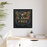 Framed Canvas - "Land of the Free" Patriotic Eagle Wall Art