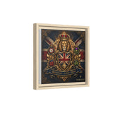 Britannia Lion Framed Canvas Wall Art — Union Jack Crest, 'Britannia • Unity • Pride'