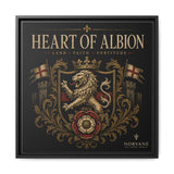 Heart of Albion Framed Canvas Wall Art — Vintage English Lion Crest