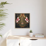 Matte Canvas: Lionheart England Crest Wall Art — Framed Union Jack Shield Print