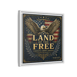 Framed Canvas - "Land of the Free" Patriotic Eagle Wall Art