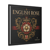 English Rose Matte Framed Canvas – Vintage Tudor Crest Wall Art