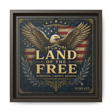 Framed Canvas - "Land of the Free" Patriotic Eagle Wall Art