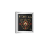 English Rose Matte Framed Canvas – Vintage Tudor Crest Wall Art
