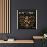 Heart of Albion Framed Canvas Wall Art — Vintage English Lion Crest