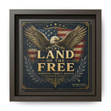 Framed Canvas - "Land of the Free" Patriotic Eagle Wall Art