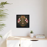 Matte Canvas: Lionheart England Crest Wall Art — Framed Union Jack Shield Print