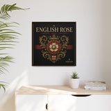 English Rose Matte Framed Canvas – Vintage Tudor Crest Wall Art