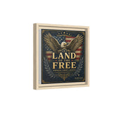 Framed Canvas - "Land of the Free" Patriotic Eagle Wall Art
