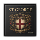St George Shield Matte Canvas Framed Wall Art — England Crest Decor