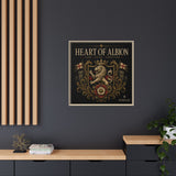 Heart of Albion Framed Canvas Wall Art — Vintage English Lion Crest