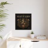 Heart of Albion Framed Canvas Wall Art — Vintage English Lion Crest